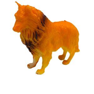 Vintage Plastic Collie Dog Figurine Toy